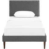 Macie Twin Fabric Platform Bed with Squared Tapered Legs