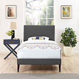 Macie Twin Fabric Platform Bed with Squared Tapered Legs