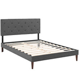 Tarah King Fabric Platform Bed with Squared Tapered Legs