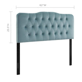 Annabel Queen Diamond Tufted Performance Velvet Headboard