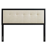 Draper Tufted Queen Fabric and Wood Headboard