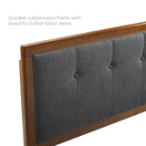 Draper Tufted Queen Fabric and Wood Headboard