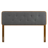 Collins Tufted Twin Fabric and Wood Headboard