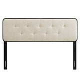 Collins Tufted Full Fabric and Wood Headboard