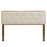 Collins Tufted Full Fabric and Wood Headboard