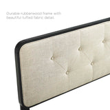 Collins Tufted King Fabric and Wood Headboard