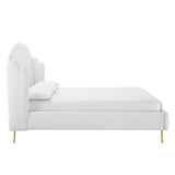 Lana Queen Performance Velvet Wingback Platform Bed