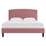 Alessi Performance Velvet Queen Platform Bed