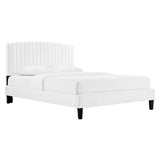 Alessi Performance Velvet Queen Platform Bed