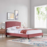 Alessi Performance Velvet Queen Platform Bed