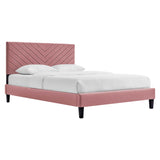 Roxanne Performance Velvet Queen Platform Bed