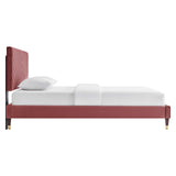 Roxanne Performance Velvet Queen Platform Bed