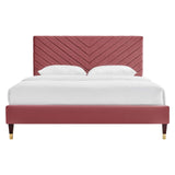 Roxanne Performance Velvet Queen Platform Bed