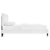 Roxanne Performance Velvet Queen Platform Bed