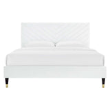 Roxanne Performance Velvet Queen Platform Bed