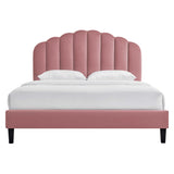 Daisy Performance Velvet Queen Platform Bed