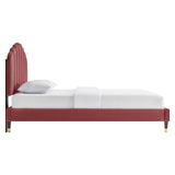 Daisy Performance Velvet Queen Platform Bed