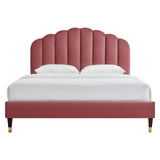 Daisy Performance Velvet Queen Platform Bed