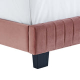 Celine Channel Tufted Performance Velvet Full Platform Bed