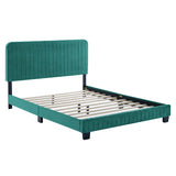 Celine Channel Tufted Performance Velvet Twin Platform Bed