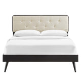 Bridgette Queen Wood Platform Bed With Splayed Legs