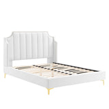 Daniella Performance Velvet Queen Platform Bed