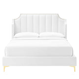 Daniella Performance Velvet Queen Platform Bed