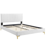 Peyton Performance Velvet Queen Platform Bed