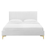 Peyton Performance Velvet Queen Platform Bed