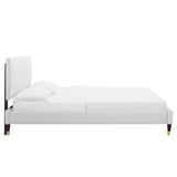 Peyton Performance Velvet Queen Platform Bed