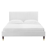 Peyton Performance Velvet Queen Platform Bed