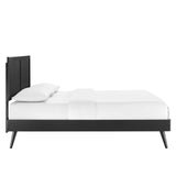 Alana King Wood Platform Bed With Splayed Legs