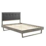 Willow King Wood Platform Bed With Angular Frame