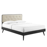 Bridgette Full Wood Platform Bed With Splayed Legs