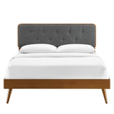 Bridgette King Wood Platform Bed With Splayed Legs