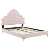 Gwyneth Tufted Performance Velvet Queen Platform Bed