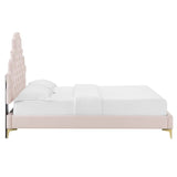 Gwyneth Tufted Performance Velvet Queen Platform Bed