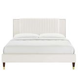 Zahra Channel Tufted Performance Velvet Queen Platform Bed