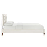 Sofia Channel Tufted Performance Velvet Queen Platform Bed