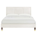 Sofia Channel Tufted Performance Velvet Queen Platform Bed