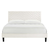 Leah Chevron Tufted Performance Velvet Queen Platform Bed