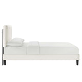 Zahra Channel Tufted Performance Velvet Queen Platform Bed