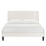 Zahra Channel Tufted Performance Velvet Queen Platform Bed