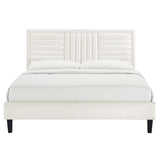 Sofia Channel Tufted Performance Velvet Queen Platform Bed