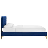 Leah Chevron Tufted Performance Velvet Queen Platform Bed