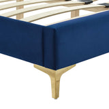 Leah Chevron Tufted Performance Velvet Queen Platform Bed