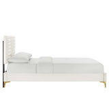 Sofia Channel Tufted Performance Velvet Queen Platform Bed