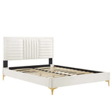 Sofia Channel Tufted Performance Velvet Twin Platform Bed