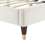 Yasmine Channel Tufted Performance Velvet Twin Platform Bed