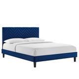 Leah Chevron Tufted Performance Velvet Twin Platform Bed